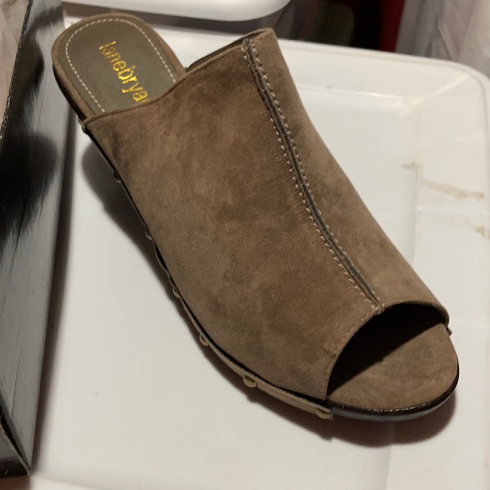 Lane Bryant open toed clog -suede- 12w small mark